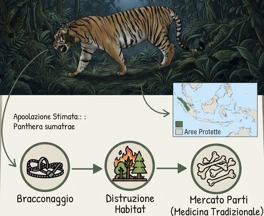 Tigre di Sumatra habitat bracconaggio e minacce