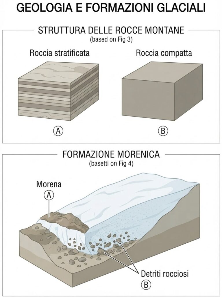 Rocce stratificate e compatte e morene associate agli ambienti glaciali
