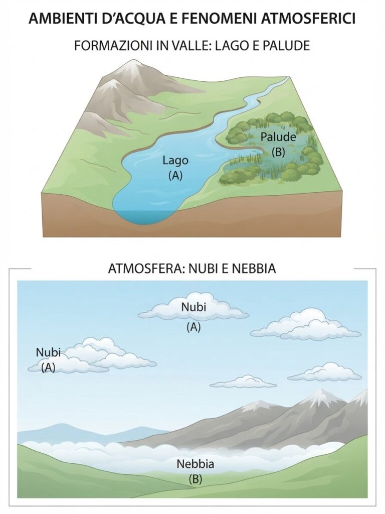 Laghi, paludi, nuvole e nebbia tra gli ambienti naturali